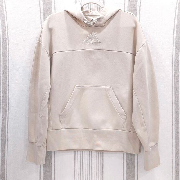 adidas Other - ADIDAS Studio Lounge Fleece Hoodie Sustainable Cozy Sweatshirt Beige Sz S